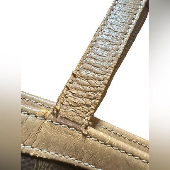 CELINE Vintage Macadam PVC Shoulder Tote Bag Auth/M14 Brown Monogram Two Handles - Picture 6 of 14